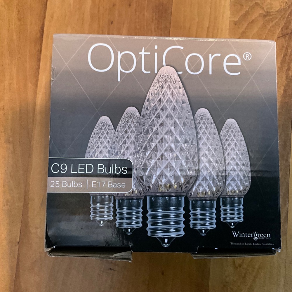 OptiCore C9 LED‎ Bulbs Warm White Faceted E17 Base 23 Bulbs Wintergreen Lighting